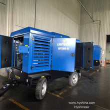 Load image into Gallery viewer, LIUTECH LUY350-28 High-Pressure Diesel Rotary Screw Portable Air Compressor 28bar 400psi 35m³/min 1250cfm with Atlas Copco Air-end & Yuchai Engine | Low Noise, Energy-Saving for Mining, Construction, Heavy-Duty Outdoor Use, Geothermal Drilling - Hyshina