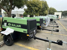 Load image into Gallery viewer, Sullair 185 CFM Diesel Screw Portable Mobile Air Compressor 7bar 100psi 185cfm 5.2m³/min Construction Mining Off-Grid Sites Work
