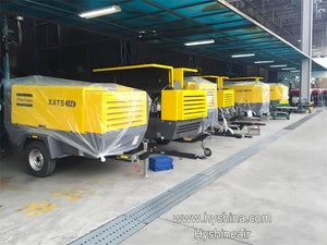 Atlas Copco XATS350 XATS156C Portable Diesel Screw Air Compressor 10.3bar 360cfm 10m³/min Mobile Engine Low Noise Mining Construction New - Hyshina