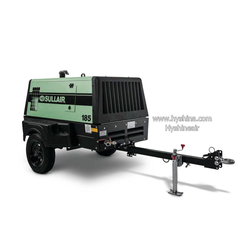 Sullair 185 CFM Diesel Screw Portable Mobile Air Compressor 7bar 100psi 185cfm 5.2m³/min Construction Mining Off-Grid Sites Work
