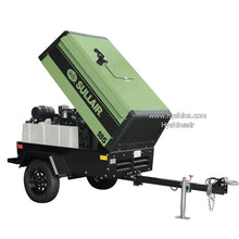 Load image into Gallery viewer, Sullair 185 CFM Diesel Screw Portable Mobile Air Compressor 7bar 100psi 185cfm 5.2m³/min Construction Mining Off-Grid Sites Work
