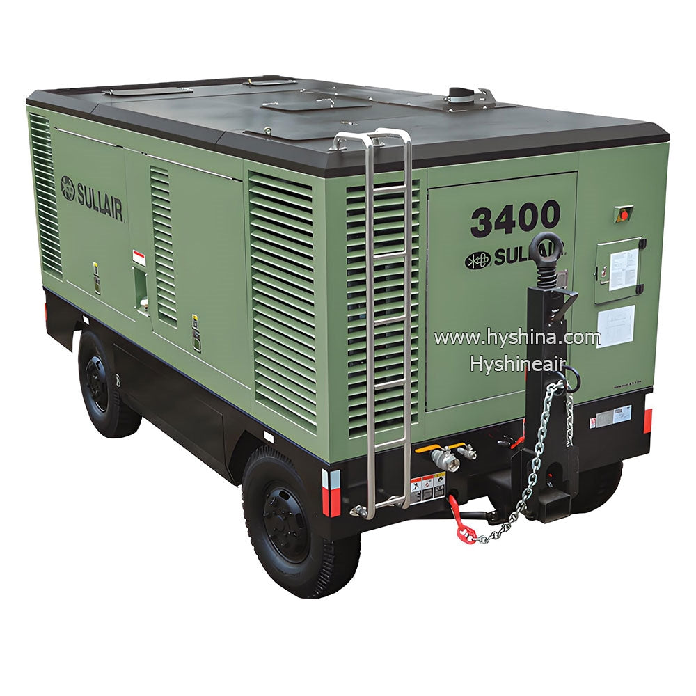 Sullair 3400 Ultra-High Pressure Diesel Screw Portable Air Compressor 34.5bar 500psi 1100cfm 31.1m³/min Deep Oil Well Drilling