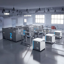 Load image into Gallery viewer, Atlas Copco AQ45 VSD Class 0 Oil-free Stationary Industrial Water-injected Screw Air Compressor 45kW/60HP 13bar/188psi FF Dryer
