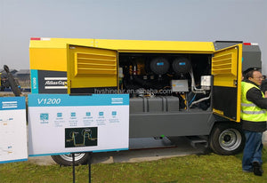 Atlas Copco V1200 Portable Diesel Screw Air Compressor 25 bar 363psi 33.42m³/min 1181CFM Industrial Mining Construction Outdoor