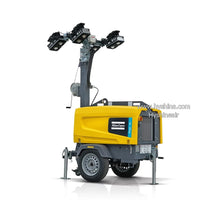 Load image into Gallery viewer, Atlas Copco HiLight V5+ NEO Portable LED Lighting Tower 5000m² Coverage Low Fuel Consumption Motor 7.5m Mast Silent Operation
