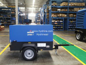 LIUTECH LUY050-7 Portable Diesel Rotary Screw Air Compressor 185cfm 5m³/min 7bar 100psi Kubota Engine Atlas Copco Air-end