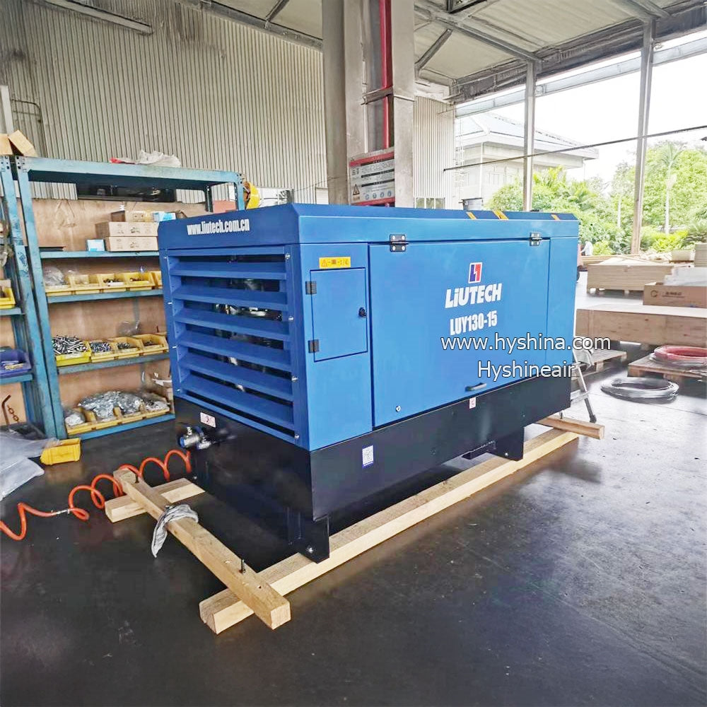 LIUTECH LUY130-15 Mobile Portable Rotary Screw Air Compressor 15bar 215psi 460cfm 13m³/min Atlas Copco Air-end Cummins Diesel Engine