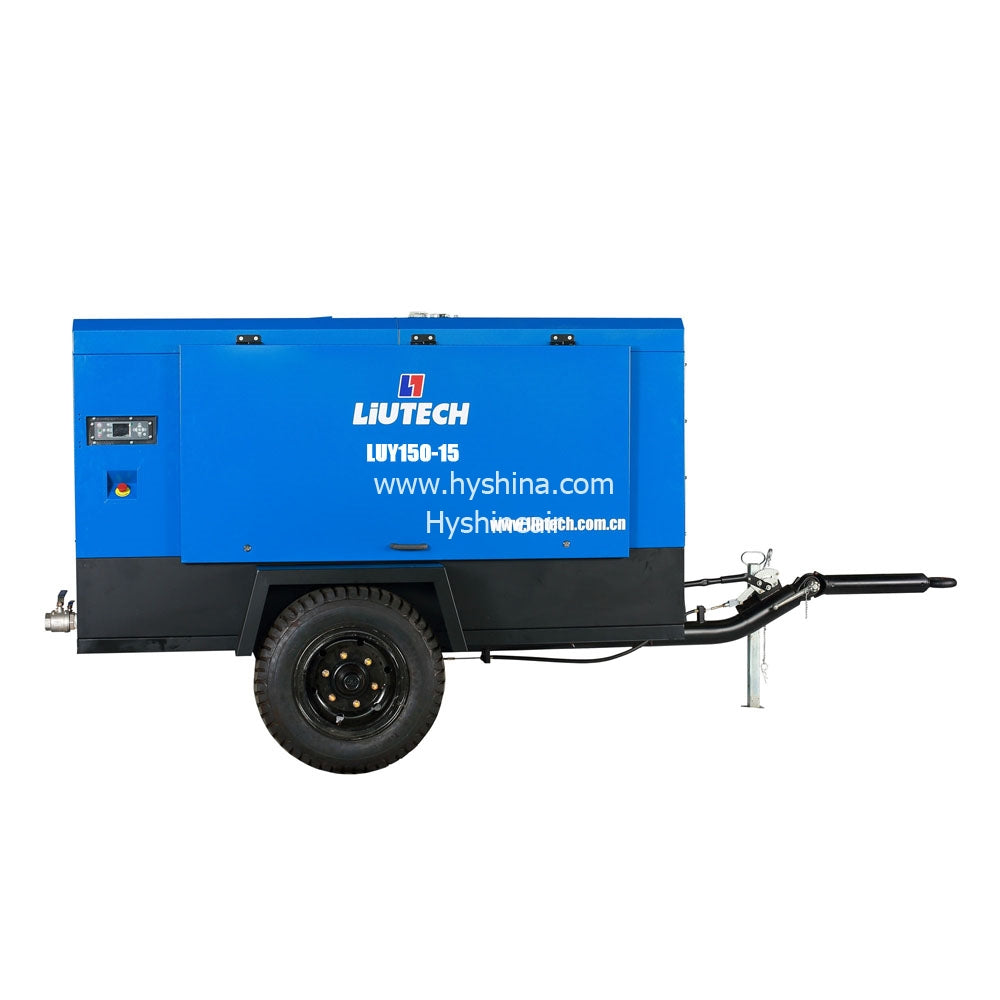 LIUTECH LUY150-15 Mobile Portable Rotary Screw Air Compressor 15bar 215psi 530cfm 15m³/min Atlas Copco Air-end Cummins Diesel Engine