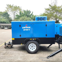 Load image into Gallery viewer, LIUTECH LUY150-17 Diesel Rotary Screw Portable Air Compressor 17bar 250psi 15m³/min 530cfm with Atlas Copco Air-end &amp; Yuchai Engine | Low Noise, Energy-Saving for Mining, Construction, Outdoor Use, Tunnel Excavation
