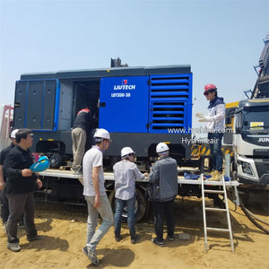 LIUTECH LUY300-25 High-Pressure Diesel Rotary Screw Portable Air Compressor 25bar 360psi 30m³/min 1060cfm with Atlas Copco Air-end & Yuchai Engine | Low Noise, Energy-Saving for Mining, Construction, Heavy-Duty Outdoor Use, Gas Pipeline Construction