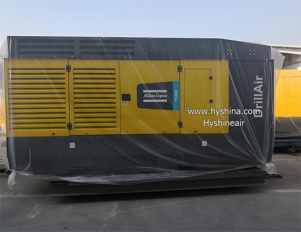 Atlas Copco Y1200 Diesel Engine Portable Air Compressor 15-35bar 218-508psi 1141-1416cfm 32.3-38.6m³/min High-Pressure Versatile