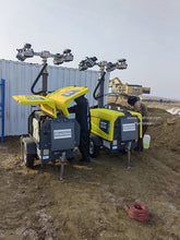Load image into Gallery viewer, Atlas Copco HiLight V7+ Portable Mobile LED Lighting Tower 7.5m Height 4x350W LED Kubota Engine 110L Fuel Tank 150hrs Run Time
