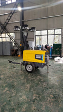 Load image into Gallery viewer, Atlas Copco HiLight V7+ Portable Mobile LED Lighting Tower 7.5m Height 4x350W LED Kubota Engine 110L Fuel Tank 150hrs Run Time
