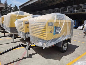 Atlas Copco XAS400 Portable Diesel Screw Air Compressor 7Bar 410CFM 12m³/min Low Noise Energy-Saving Mining Outdoor Industrial