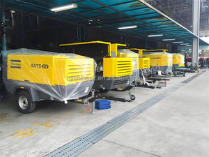 Atlas Copco XATS350 Portable Diesel Screw Air Compressor 10.3bar 360cfm 10m³/min Mobile Engine Low Noise Mining Construction New