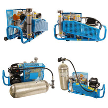 Load image into Gallery viewer, Portable High Pressure Breathing Air Compressor 300bar 4500psi with Oil-Free Filtration for Scuba Diving &amp; Fire Safety Cylinders Inflation
