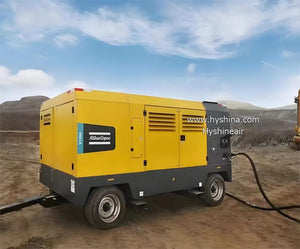 Atlas Copco V1200 Portable Diesel Screw Air Compressor 25 bar 363psi 33.42m³/min 1181CFM Industrial Mining Construction Outdoor
