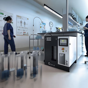 Atlas Copco SF1 SF1S FF TM Skid Oil-free Scroll Air Compressor 1.5kW 2HP 8bar/116psi 10bar/145psi Stationary Industrial Machine