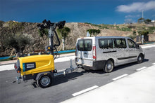 Load image into Gallery viewer, Atlas Copco HiLight V7+ Portable Mobile LED Lighting Tower 7.5m Height 4x350W LED Kubota Engine 110L Fuel Tank 150hrs Run Time
