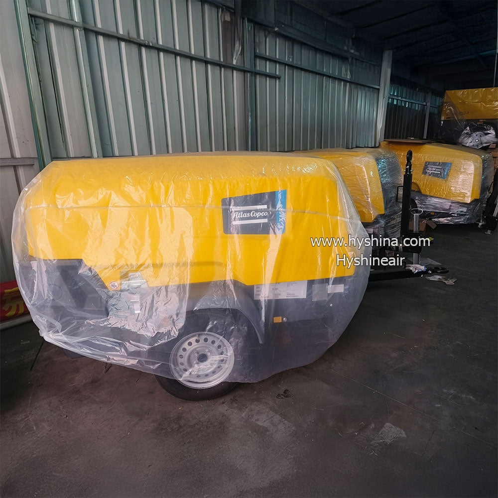 Atlas Copco XAS88 Portable Diesel Screw Air Compressor 7bar 100psi 175cfm 5m³/min Mining Construction Rural Area Outdoor Work