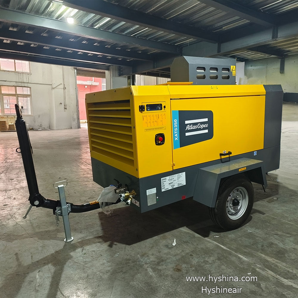 Atlas Copco XATS350 XATS156C Portable Diesel Screw Air Compressor 10.3bar 360cfm 10m³/min Mobile Engine Low Noise Mining Construction New - Hyshina