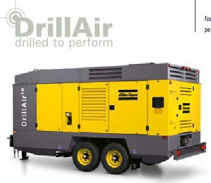 Atlas Copo DrillAir: Wagon-mounted two-stage, oil-injected, asymmetrical rotary screw compressors, 25-35 bar (365-510 psig)
