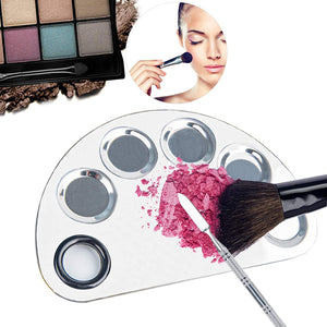 Pro Cosmetics Makeup Mixing Palette, Premium Stainless Steel Metal Makeup Palette Spatula Tool, Suitable for Mixing Foundation/Eye Shadow/Ey - Hyshina