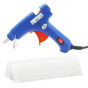 Upgraded Mini Hot Melt Glue Gun with 12pcs Glue Sticks,Removable Anti-hot Cover Glue Gun Kit with Flexible Trigger for DIY Small Craft Projects & Sealing and Quick Daily Repairs 20-watt Blue - Hyshina