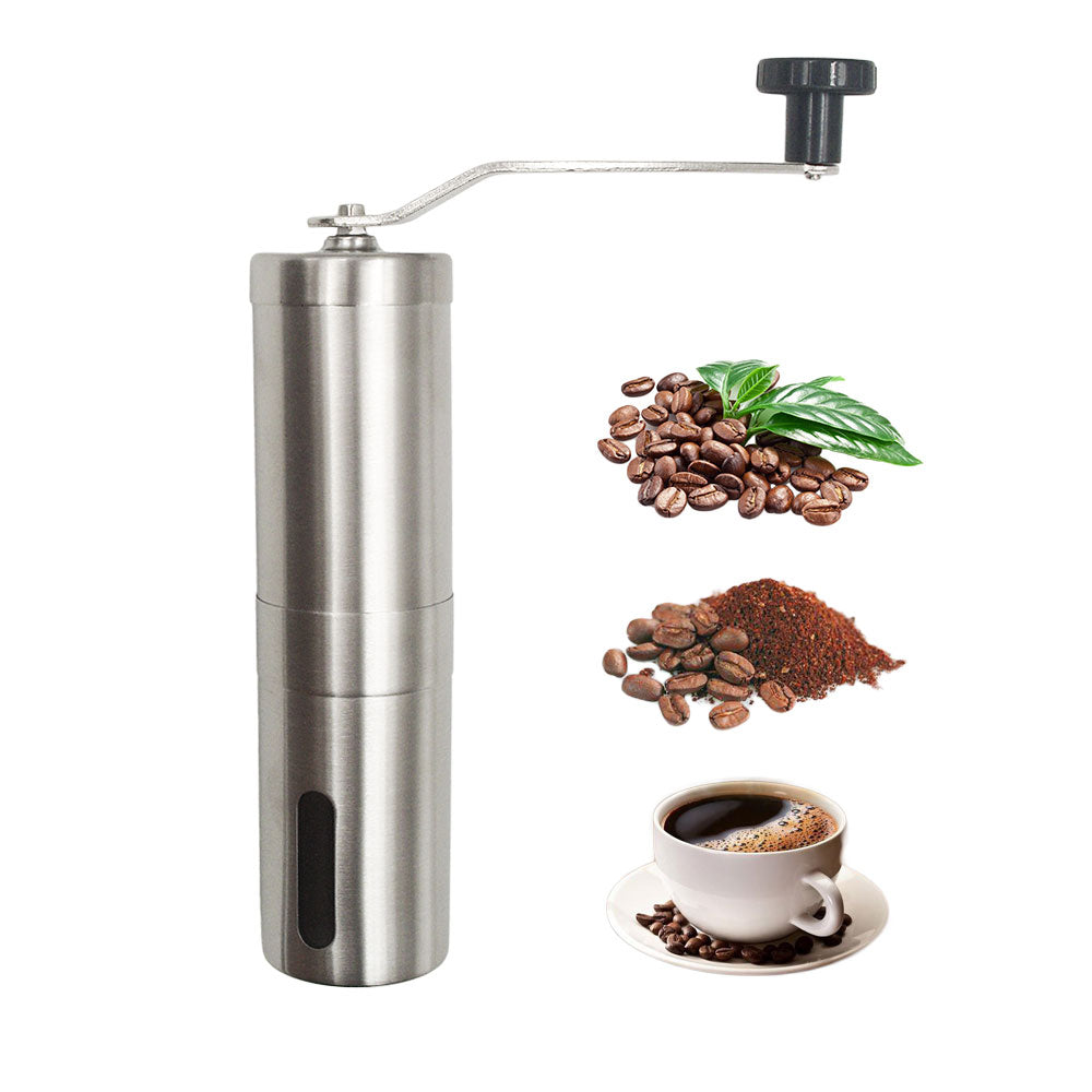 Manual Coffee Grinder, Hand Grinder Stainless Steel Coffee Mill, Adjustable Setting Conical Ceramic Burr Mill for Aeropress, Drip Coffee, Espresso, French Press, Turkish Brew - Hyshina