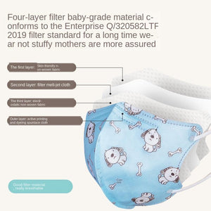 Children Disposable Face Mouth Mask Anti-Virus 4-Ply Protective For Baby - Hyshina