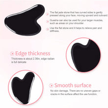 Load image into Gallery viewer, Black Gua Sha Scraping Face Massage Tool – Rose Quartz Facial Massage Tool -Traditional Scraper Tool for Anti-Aging, Wrinkles,Skin Tightenin - Hyshina
