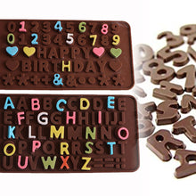 Load image into Gallery viewer, Silicone Letter Mold, Alphabet Number Chocolate Candy Molds Trays Set of 2, Happy Birthday Cake, Decorations Symbols DIY Baking Tools - Hyshina
