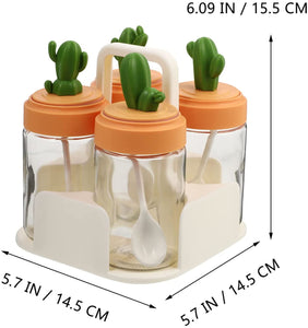 Cactus Seasoning Jar 4Pcs - Hyshina