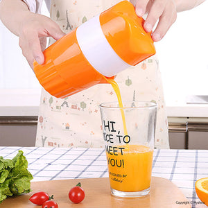 Hand Juicer Citrus Orange Squeezer Manual Lid Rotation Press Reamer for Lemon Lime Grapefruit with Strainer and Container - Hyshina