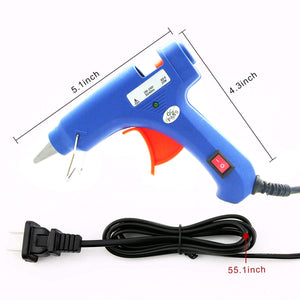 Upgraded Mini Hot Melt Glue Gun with 12pcs Glue Sticks,Removable Anti-hot Cover Glue Gun Kit with Flexible Trigger for DIY Small Craft Projects & Sealing and Quick Daily Repairs 20-watt Blue - Hyshina