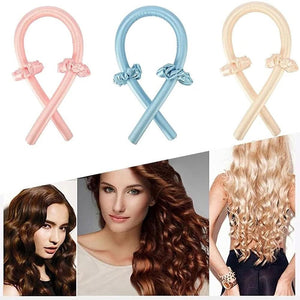 Heatless Hair Curlers For Long Hair To Sleep In Overnight,No Heat Silk Curls Headband, Soft Foam Hair Rollers, Curling Ribbon and Flexi Rods - Hyshina