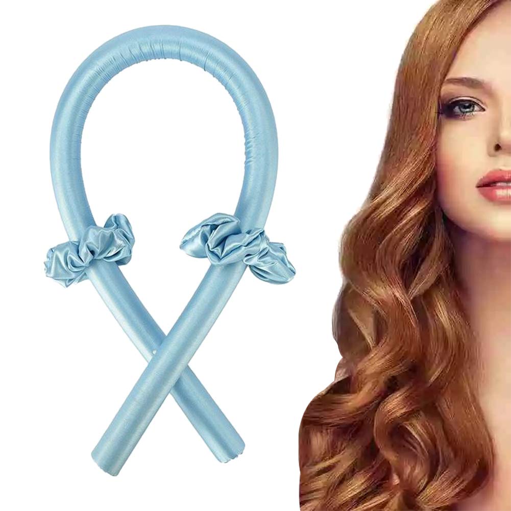 Heatless Hair Curlers For Long Hair To Sleep In Overnight,No Heat Silk Curls Headband, Soft Foam Hair Rollers, Curling Ribbon and Flexi Rods - Hyshina