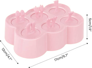Mini Ice Pop Mold 6 Cavities, Reusable Cartoon DIY Popsicle Molds - Hyshina