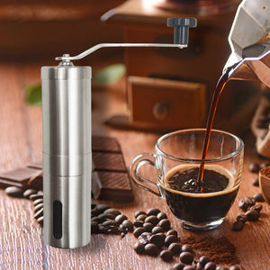 Manual Coffee Grinder, Hand Grinder Stainless Steel Coffee Mill, Adjustable Setting Conical Ceramic Burr Mill for Aeropress, Drip Coffee, Espresso, French Press, Turkish Brew - Hyshina
