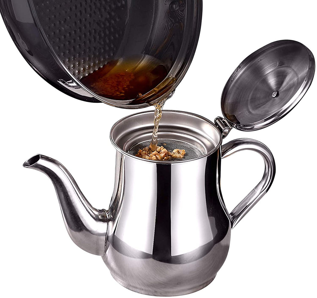 Stainless Steel Oil Kettle with Filter Screen 240z - Hyshina