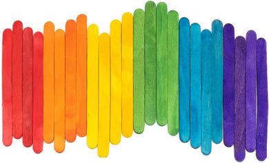 Colored Popsicle Sticks for Crafts - [150 Count] - Hyshina