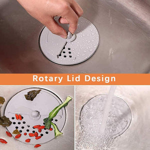 Rotary Anti-Clogging Sewer Filter Silicone Strainer Waste Plug 5PC - Hyshina