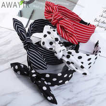 Load image into Gallery viewer, Striped Print Bow Headband - Hyshina
