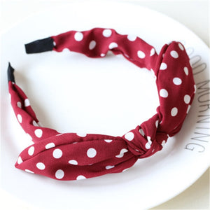Striped Print Bow Headband - Hyshina