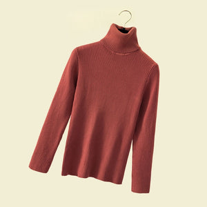 Women Sweater Turtleneck Long Sleeve Pullover - Hyshina