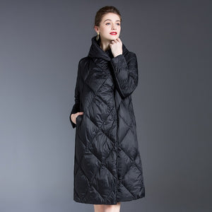 Women's Hooded Down Parka Outerwear - Hyshina