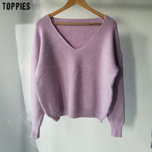 Load image into Gallery viewer, Woman Sweater Loose Deep V-neck - Hyshina
