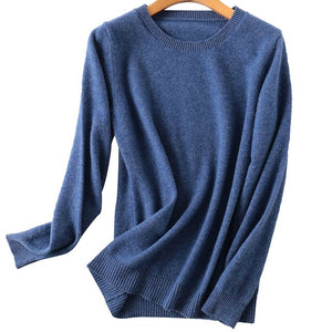 Merino Wool Cashmere Sweater - Hyshina