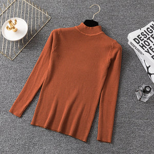 Women Sweater Knitted Turtleneck Pullovers - Hyshina