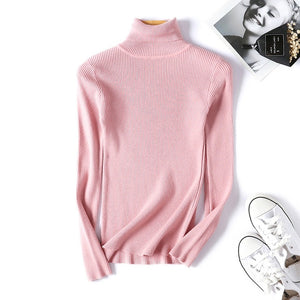 Pullover Knitted Turtleneck  Women Sweater - Hyshina